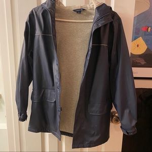 Lands End Soft Navy Rain Coat
